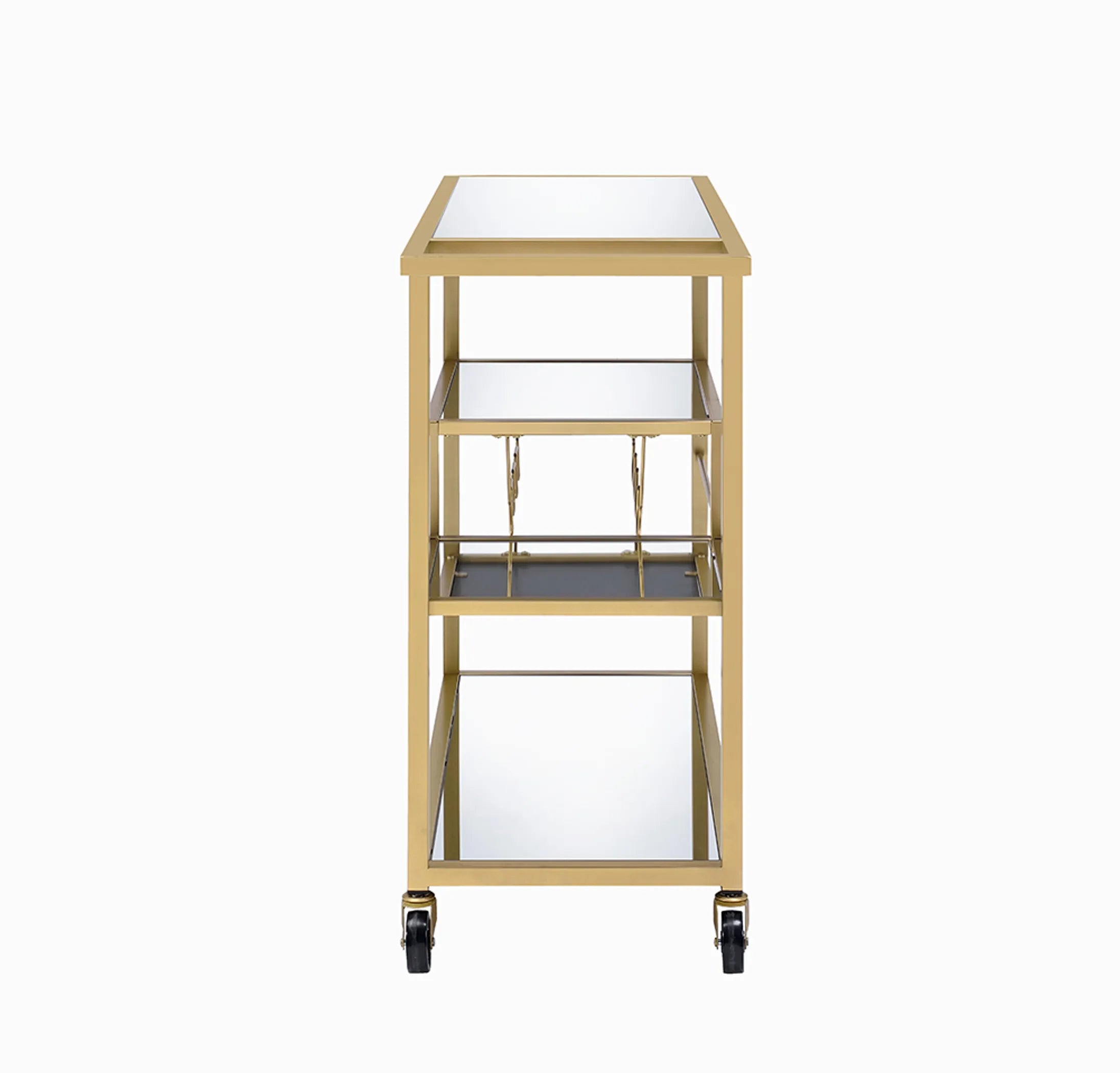 Gold And Clear Glass Serving Cart