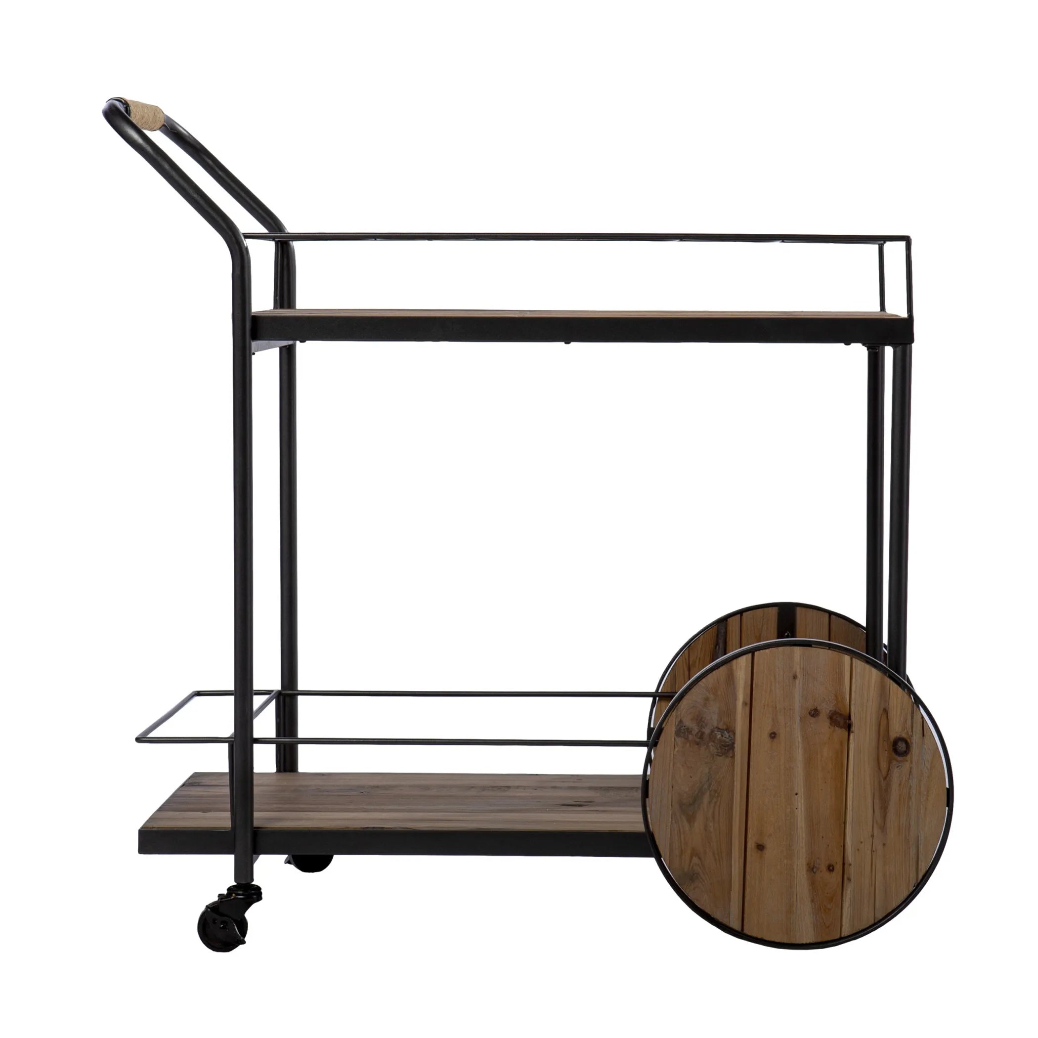 Wood Rolling Bar Cart