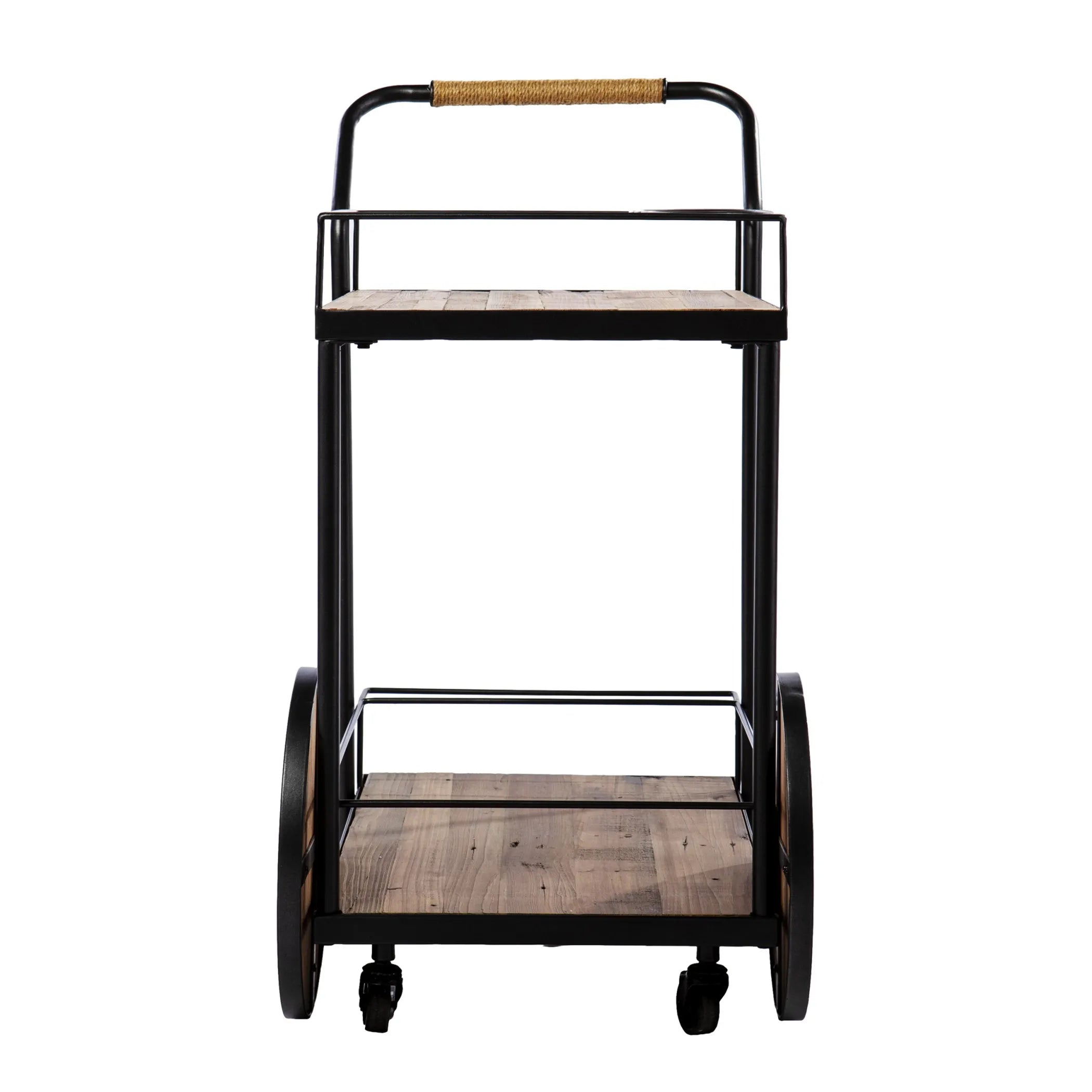 Wood Rolling Bar Cart