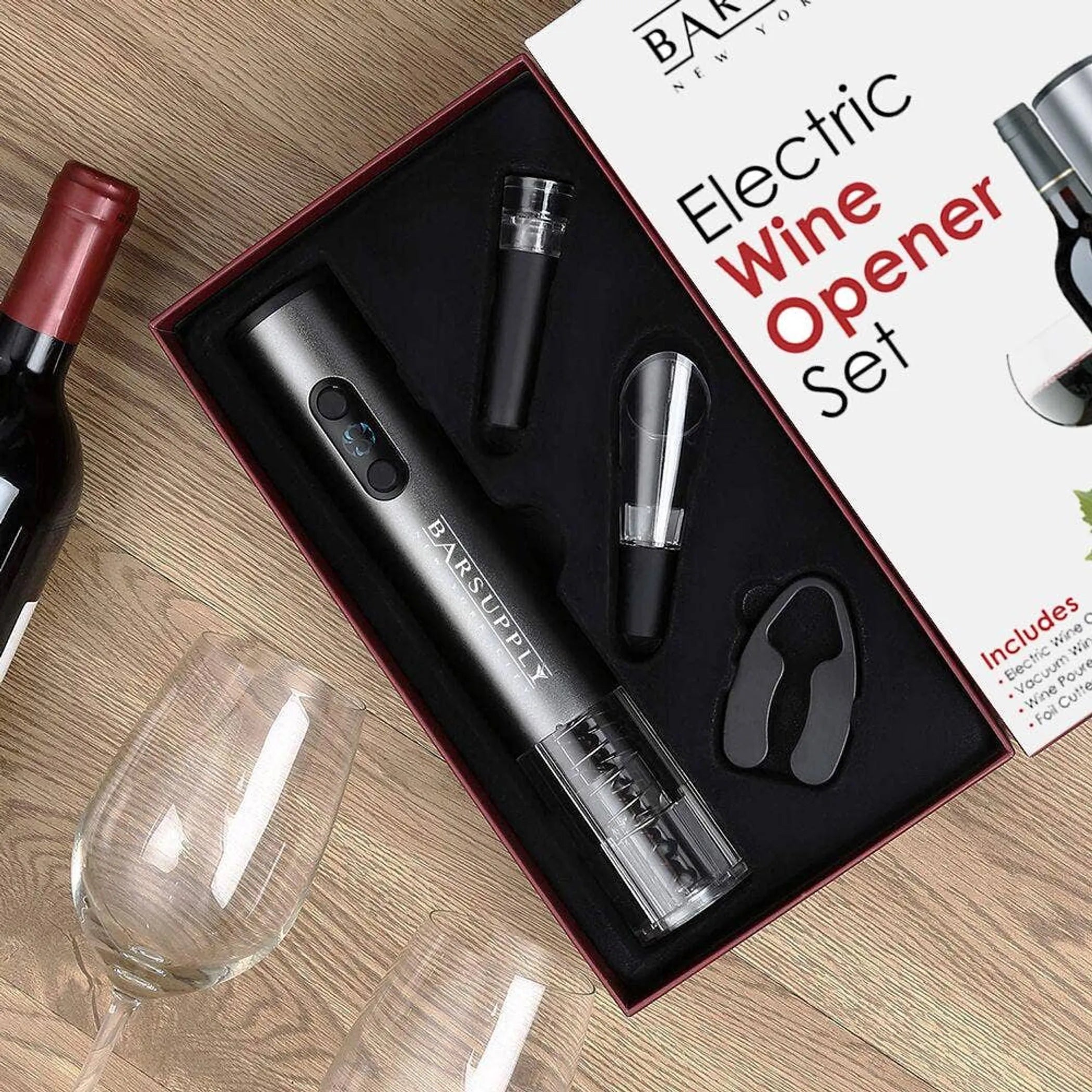 “Luxury Electric Wine Opener Set – Open Wine in Seconds, Every Time”