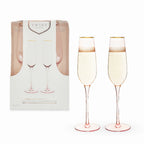 Rose Crystal Champagne Flute Set