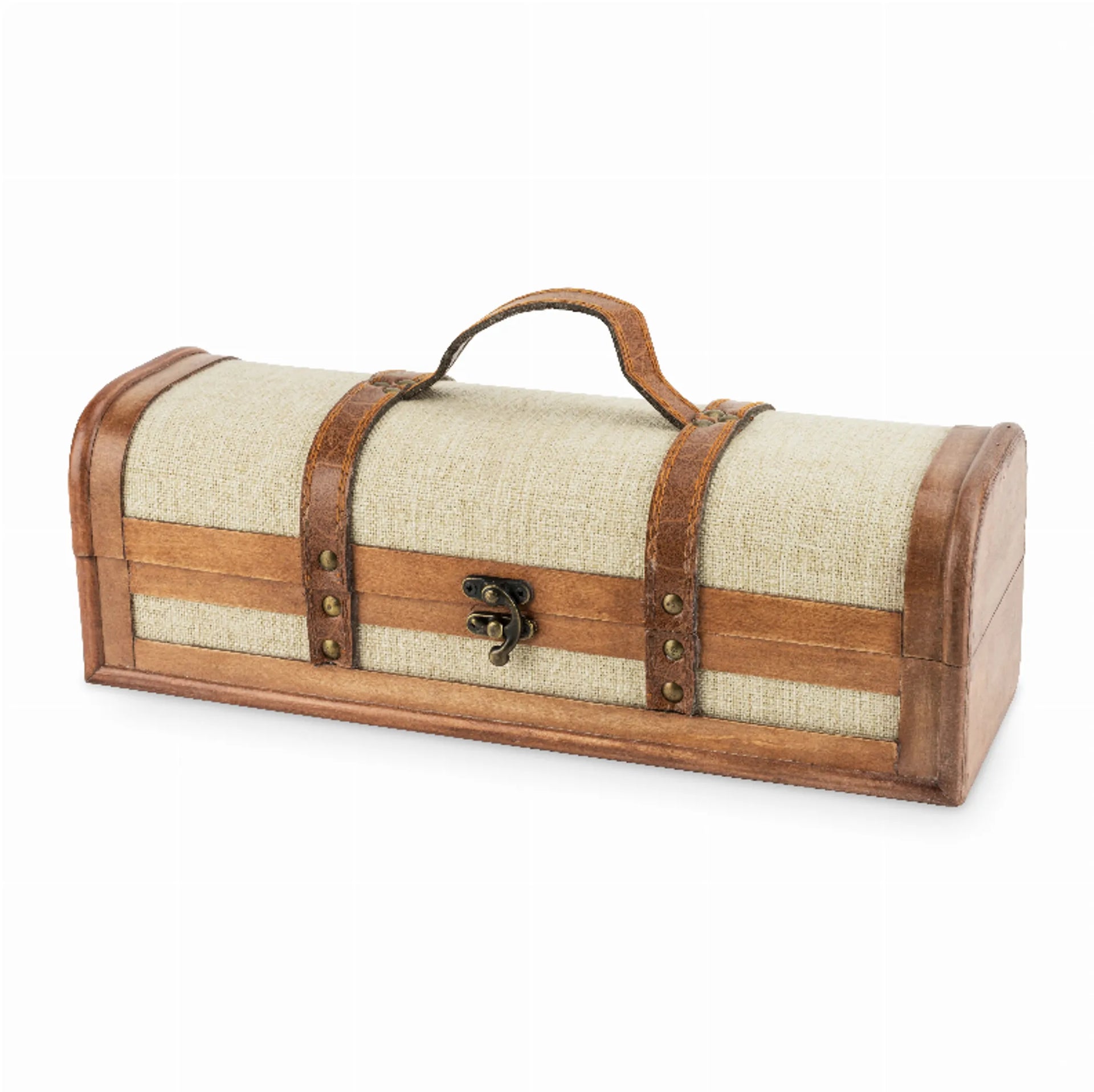 1Bottle Vintage Striped Trunk Wine Box – VAAN